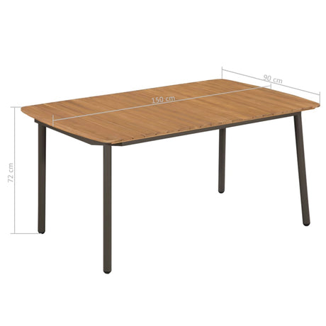 7 Piece Outdoor Dining Set Solid Acacia Wood And Steel