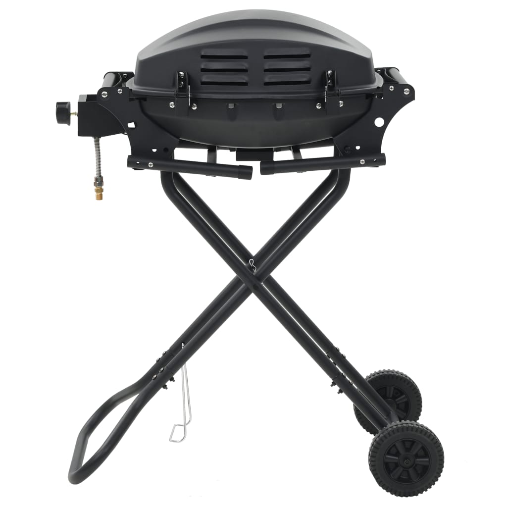 Portable Gas Bbq Grill With Cooking Zone Black