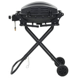 Portable Gas Bbq Grill With Cooking Zone Black