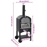 Charcoal Fired Outdoor Pizza Oven With Fireclay Stone
