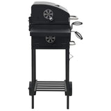 Charcoal-Fueled Bbq Grill With Bottom Shelf Black