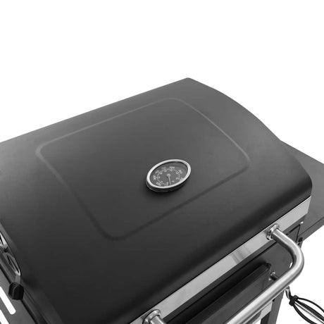 Charcoal-Fueled Bbq Grill With Bottom Shelf Black