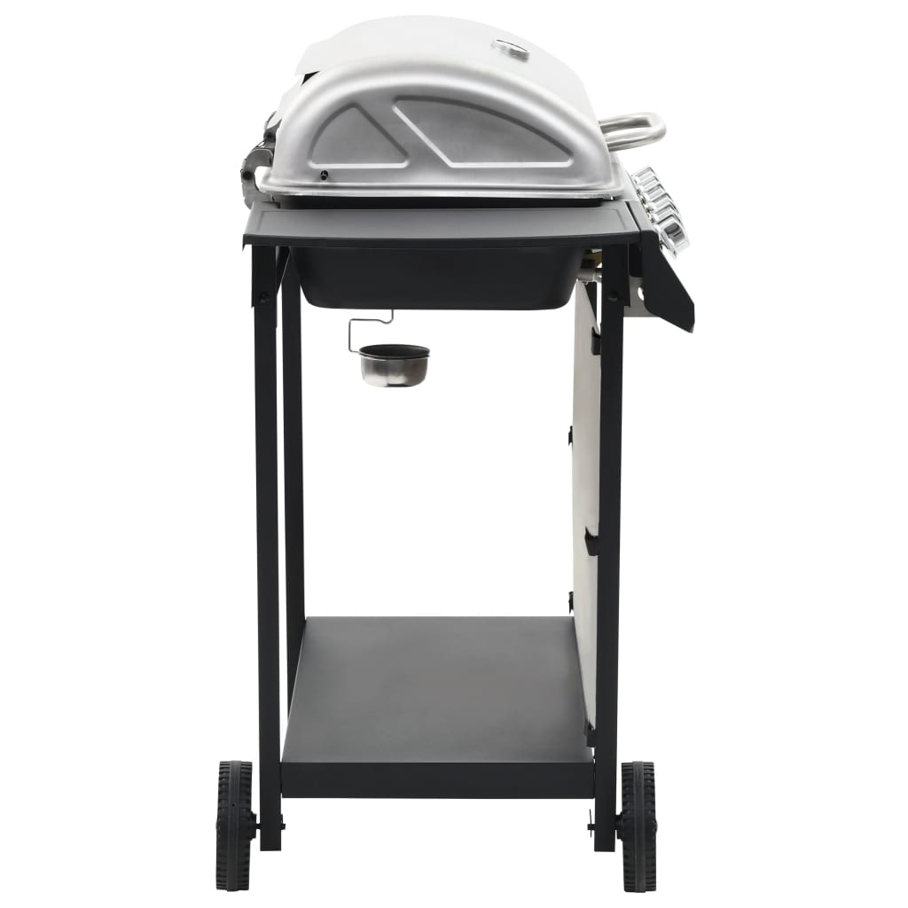 Gas Bbq Grill With 6 Cooking Zones Stainless Steel Silver