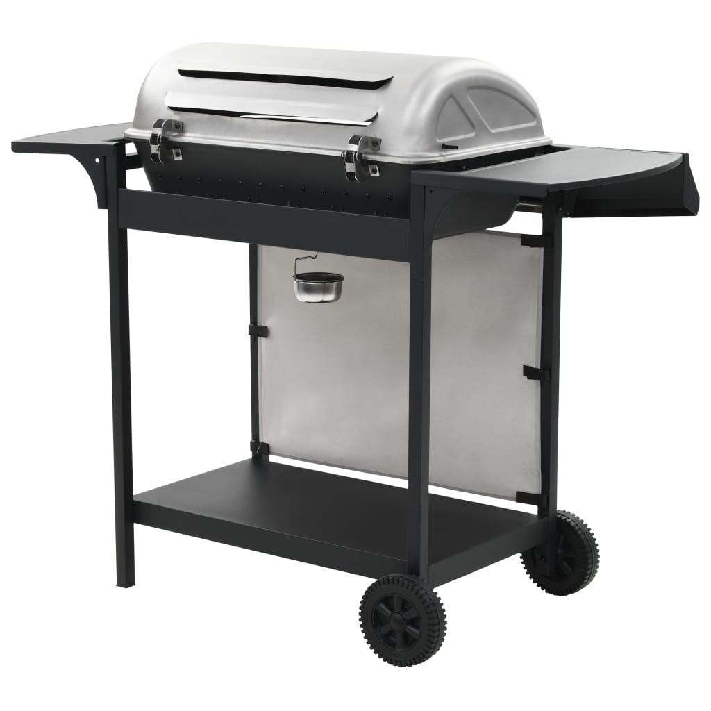 Gas Bbq Grill With 6 Cooking Zones Stainless Steel Silver