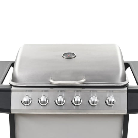 Gas Bbq Grill With 6 Cooking Zones Stainless Steel Silver