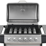 Gas Bbq Grill With 6 Cooking Zones Stainless Steel Silver