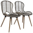 Dining Chairs 4 Pcs Natural Rattan