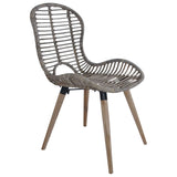 Dining Chairs 4 Pcs Natural Rattan