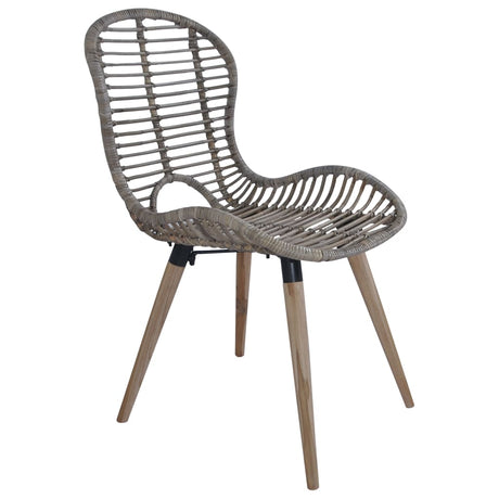 Dining Chairs 4 Pcs Natural Rattan