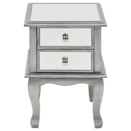 Mirrored Nightstand Mdf And Glass 34.5X30X50 Cm