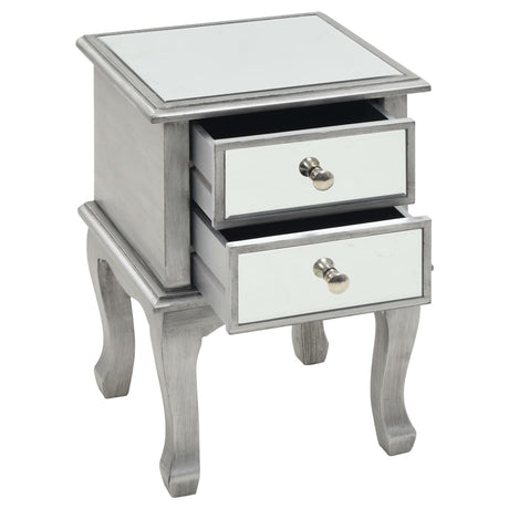 Mirrored Nightstand Mdf And Glass 34.5X30X50 Cm