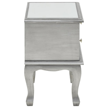 Mirrored Nightstand Mdf And Glass 34.5X30X50 Cm