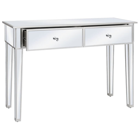 Mirrored Console Table Mdf And Glass 106.5X38X76.5 Cm