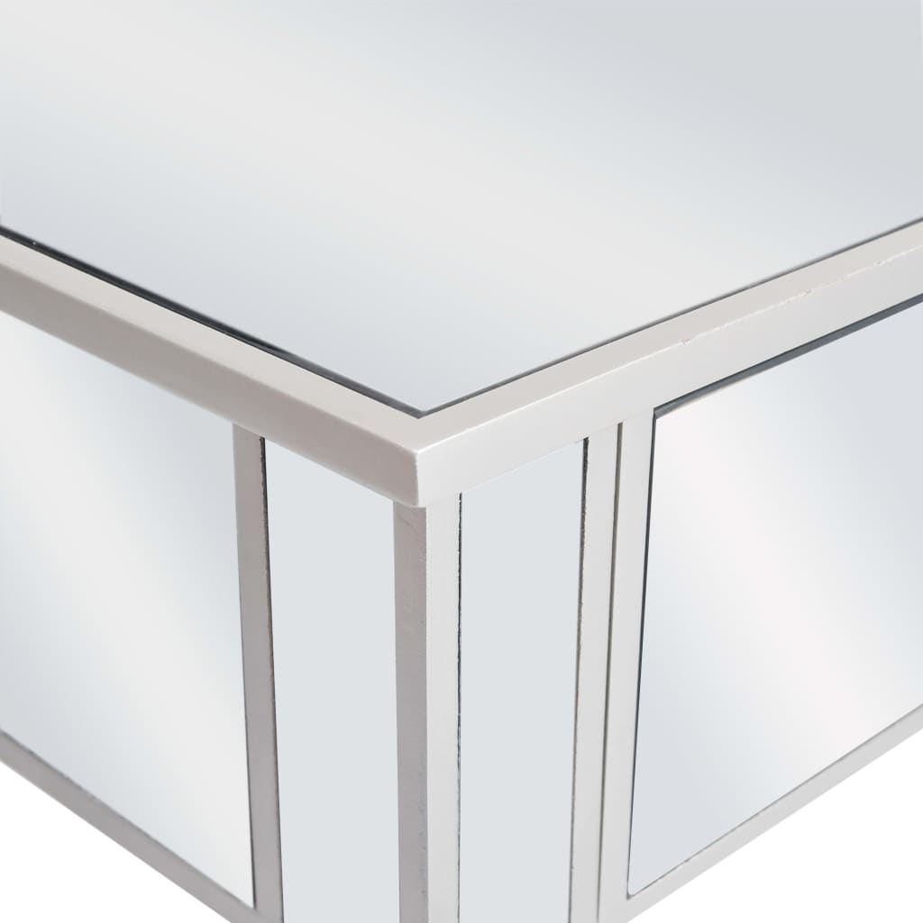 Mirrored Console Table Mdf And Glass 106.5X38X76.5 Cm