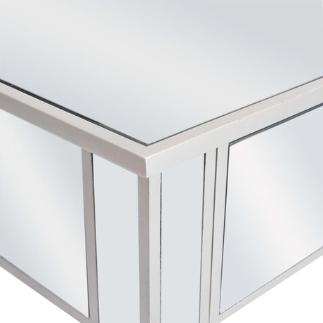Mirrored Console Table Mdf And Glass 106.5X38X76.5 Cm
