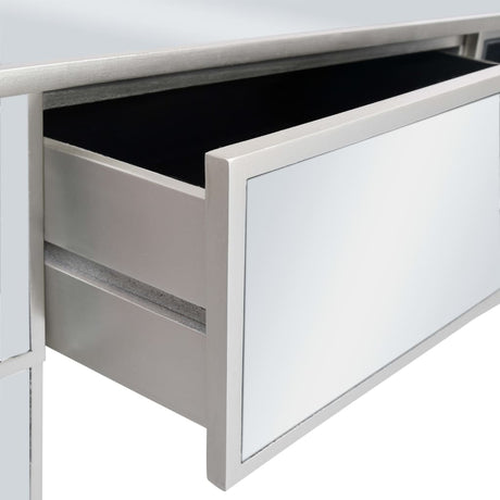 Mirrored Console Table Mdf And Glass 106.5X38X76.5 Cm