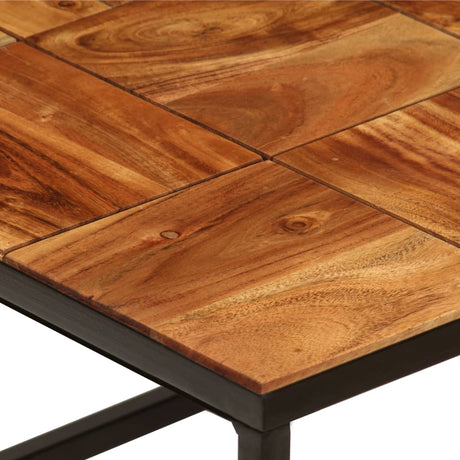 Coffee Table 110X60X40 Cm Solid Acacia Wood And Steel