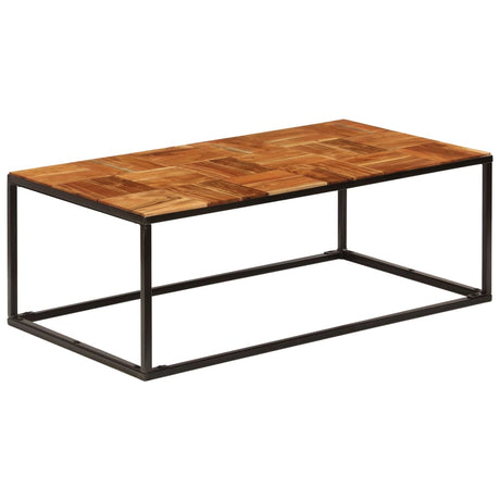 Coffee Table 110X60X40 Cm Solid Acacia Wood And Steel