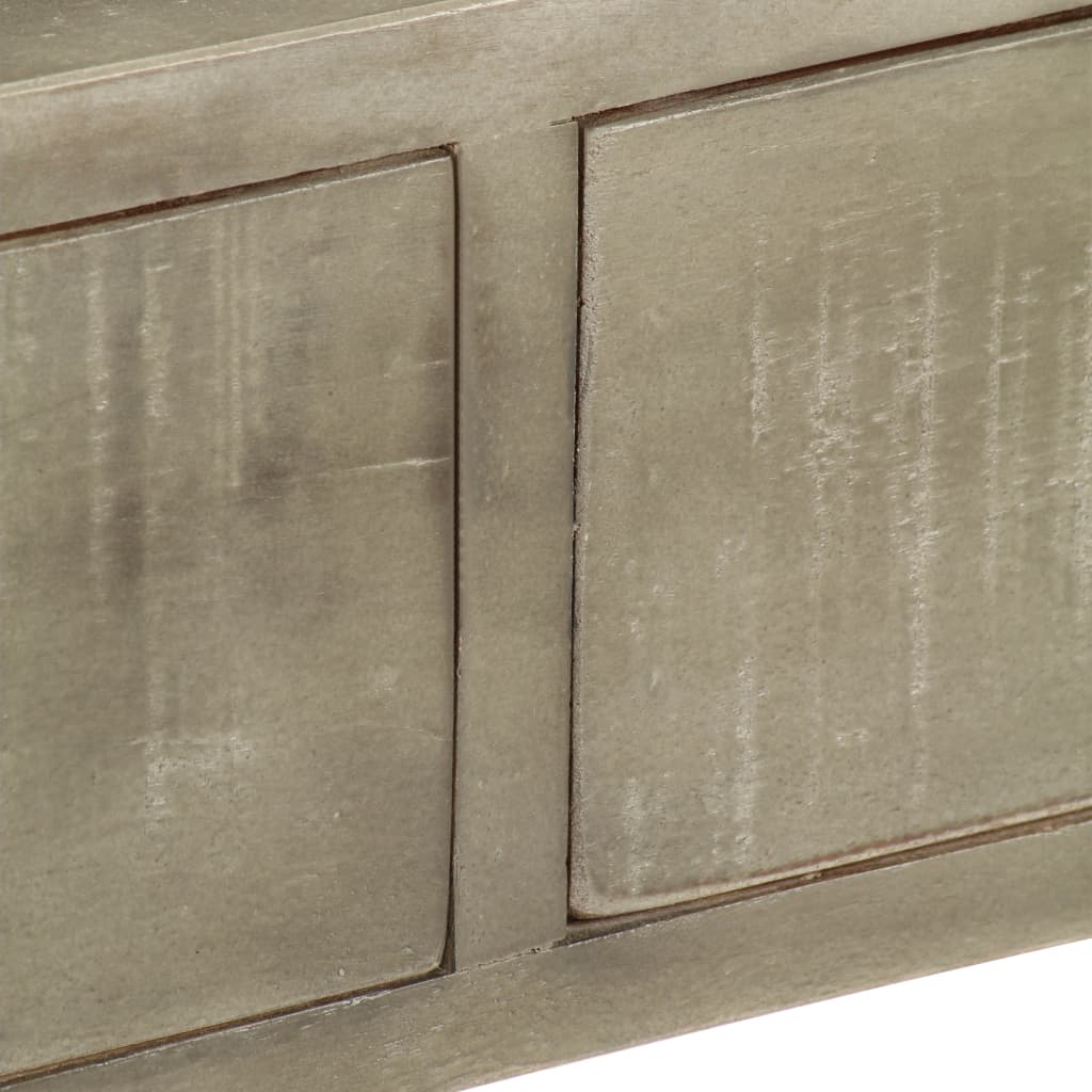 Console Table Solid Mango Wood Grey With Brass 110X35X76 Cm