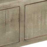Console Table Solid Mango Wood Grey With Brass 110X35X76 Cm