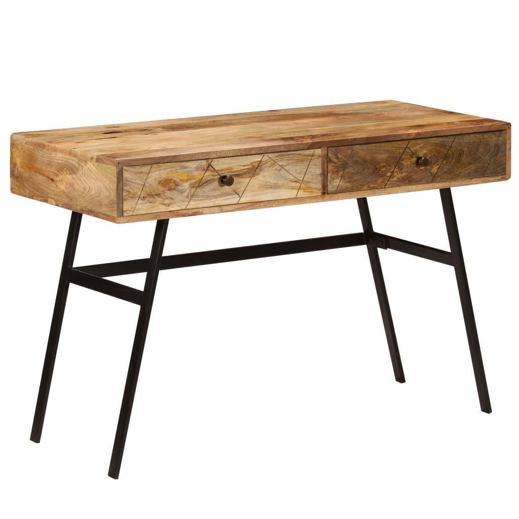 Writing Desk With Drawers Solid Mango Wood 110X50X76 Cm