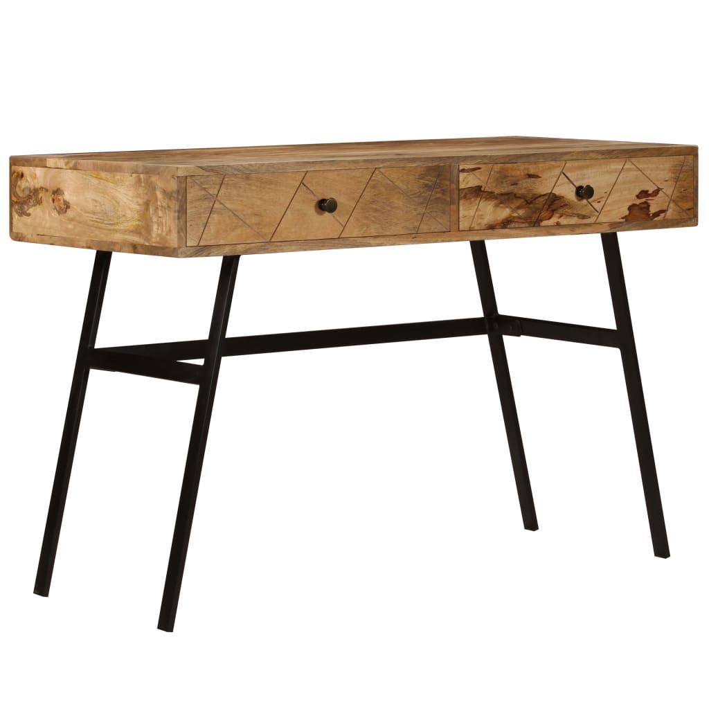 Writing Desk With Drawers Solid Mango Wood 110X50X76 Cm