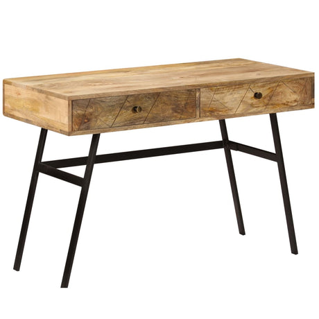 Writing Desk With Drawers Solid Mango Wood 110X50X76 Cm