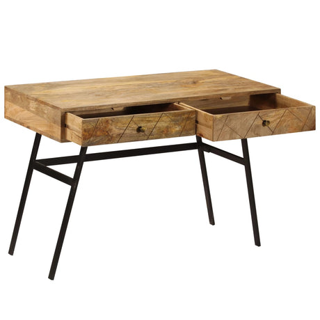 Writing Desk With Drawers Solid Mango Wood 110X50X76 Cm