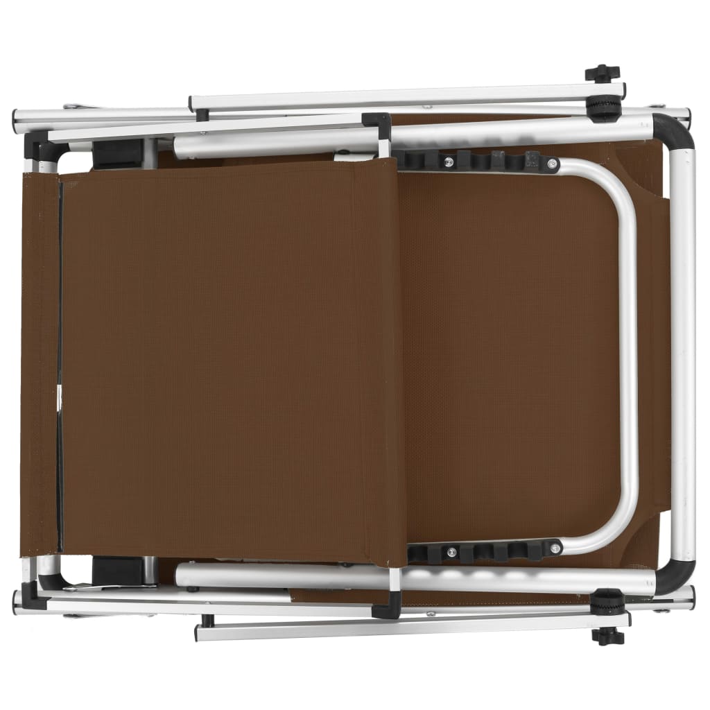 Folding Sun Lounger With Roof Aluminium And Textilene