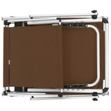 Folding Sun Lounger With Roof Aluminium And Textilene