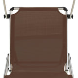 Folding Sun Lounger With Roof Aluminium And Textilene