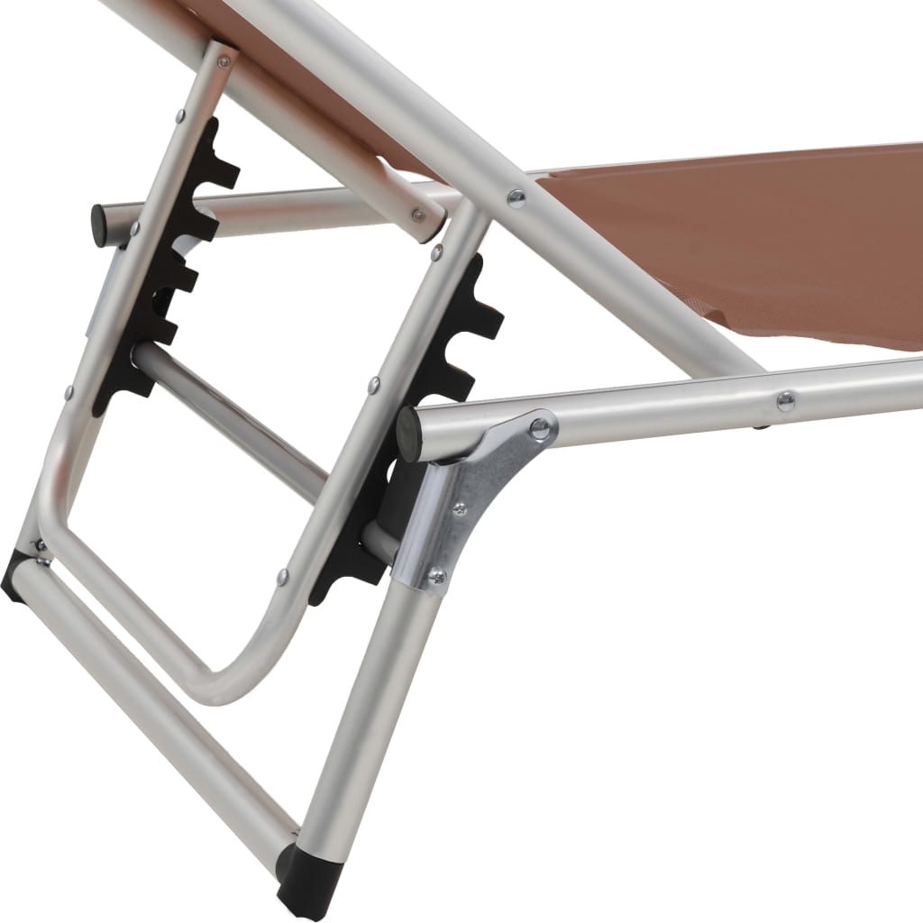 Folding Sun Lounger With Roof Aluminium And Textilene