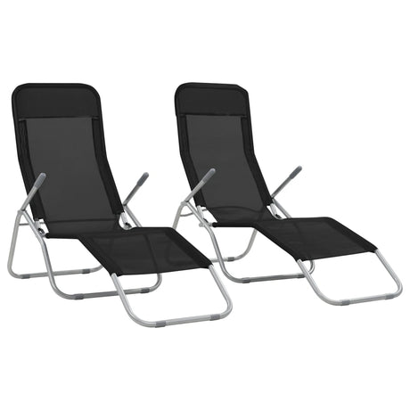 Folding Sun Loungers 2 Pcs Textilene