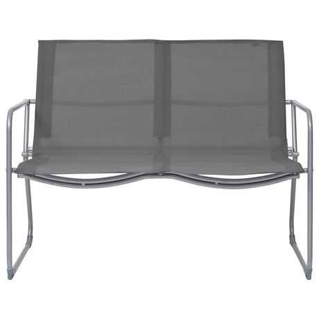 4 Piece Garden Lounge Set Fabric & Steel Grey