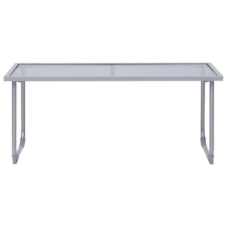 4 Piece Garden Lounge Set Fabric & Steel Grey
