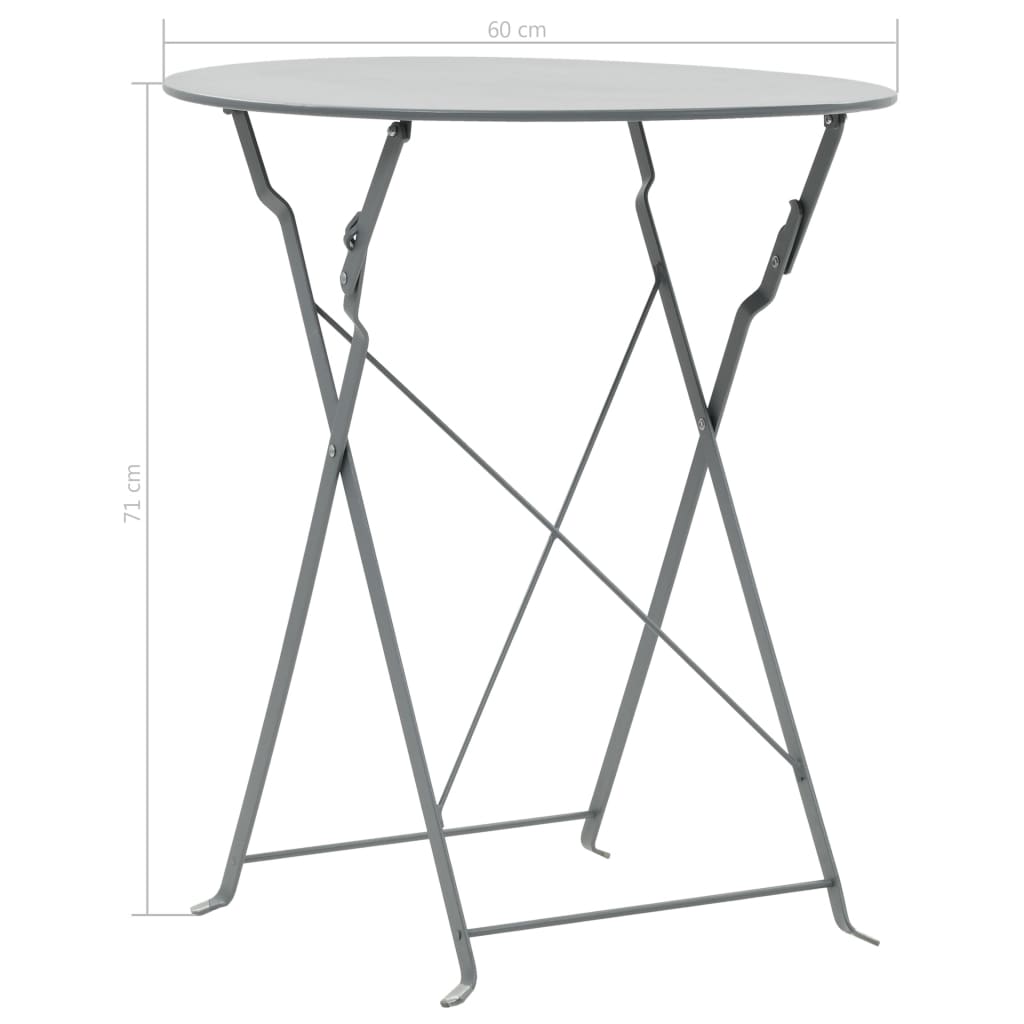 3 Piece Bistro Set Steel
