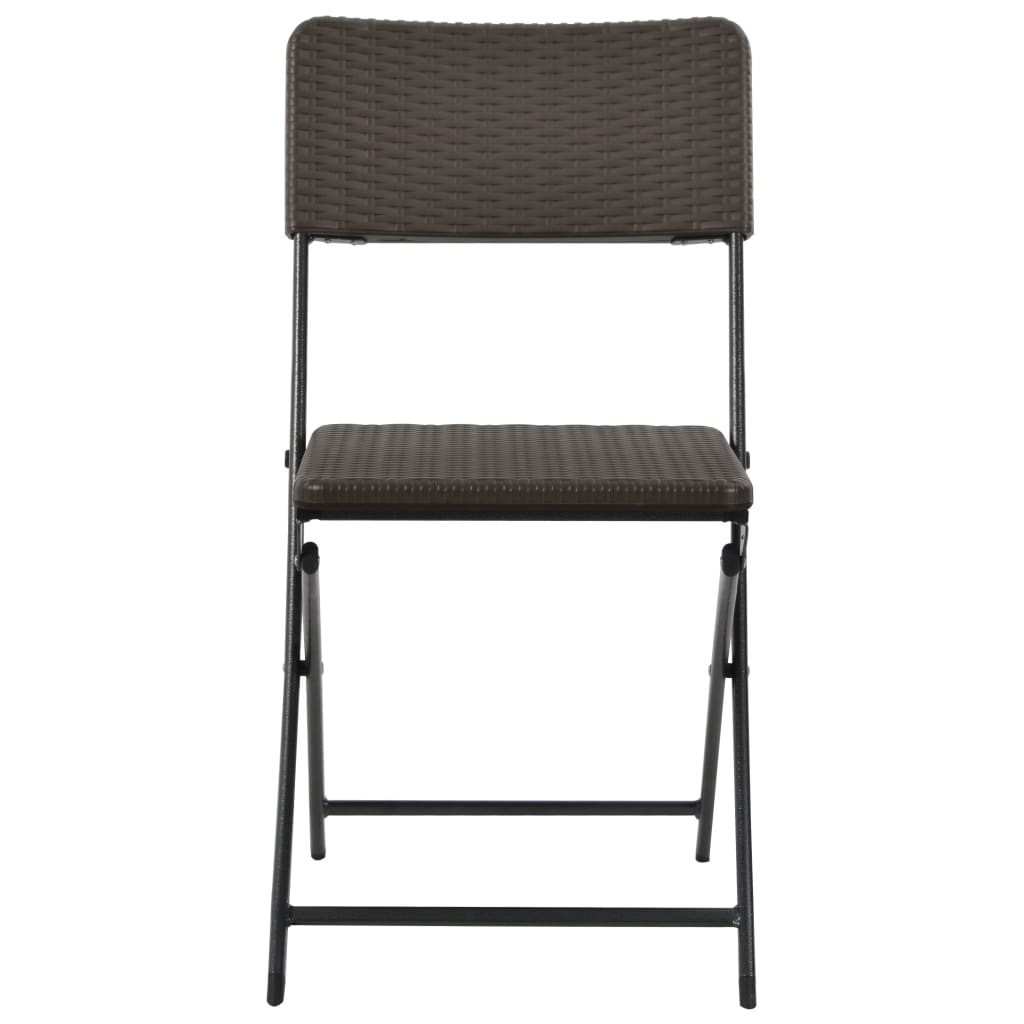 Folding Garden Chairs 4 Pcs Hdpe And Steel Brown