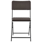 Folding Garden Chairs 4 Pcs Hdpe And Steel Brown