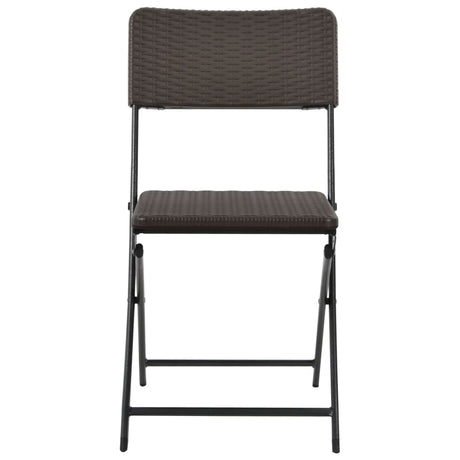 Folding Garden Chairs 4 Pcs Hdpe And Steel Brown
