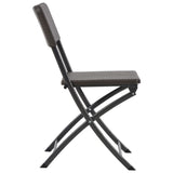 Folding Garden Chairs 4 Pcs Hdpe And Steel Brown