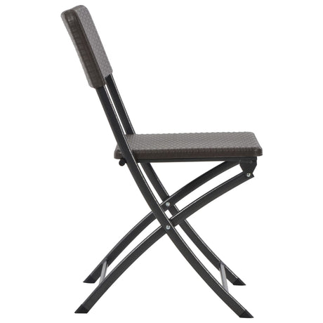 Folding Garden Chairs 4 Pcs Hdpe And Steel Brown