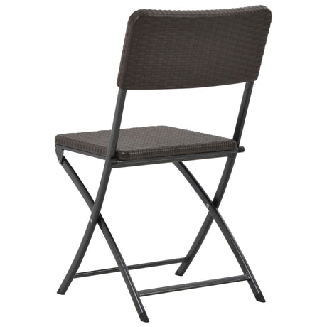 Folding Garden Chairs 4 Pcs Hdpe And Steel Brown