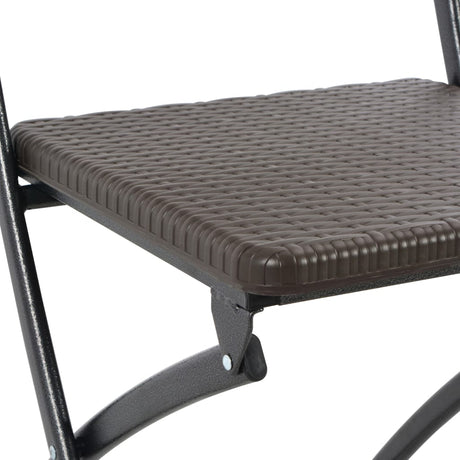 Folding Garden Chairs 4 Pcs Hdpe And Steel Brown