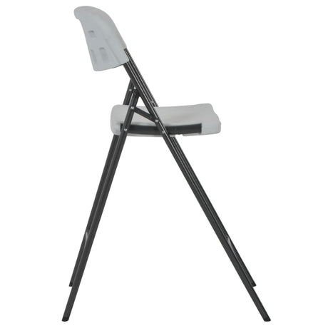 Folding Bar Chairs 2 Pcs Hdpe And Steel White