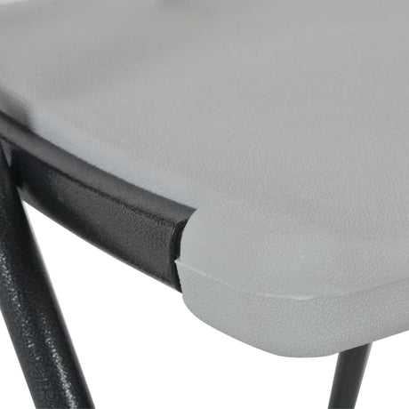Folding Bar Chairs 2 Pcs Hdpe And Steel White