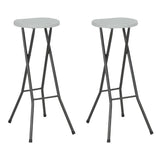 Folding Bar Stools 2 Pcs Hdpe And Steel
