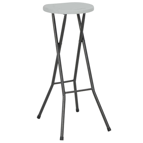 Folding Bar Stools 2 Pcs Hdpe And Steel