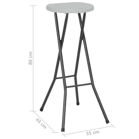 Folding Bar Stools 2 Pcs Hdpe And Steel