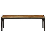 Coffee Table Solid Rough Mango Wood And Steel 110 Cm