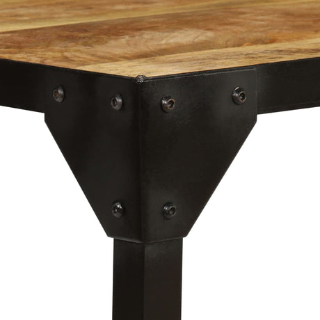 Coffee Table Solid Rough Mango Wood And Steel 110 Cm